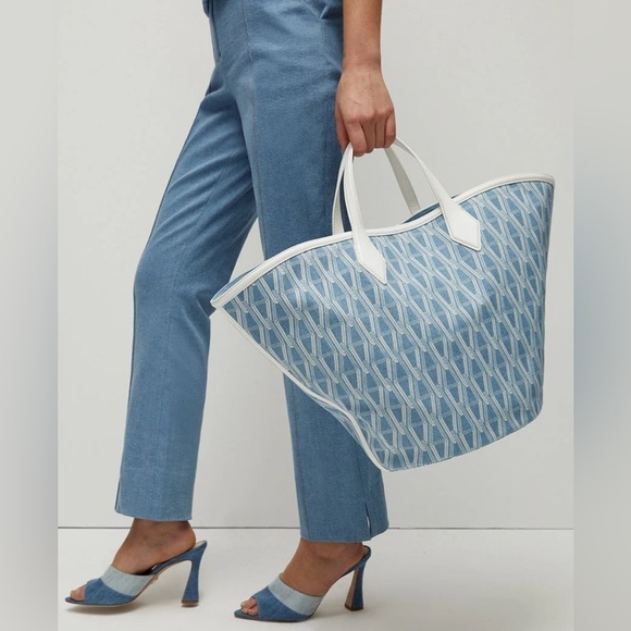 Veronica Beard large v link tote bag in indigo multi NWT - Picture 1 of 7